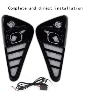 ROMADA | 2PCS Car DRL Daytime Running Light LED Fog Lamps Dual Color Light For Toyota Yaris Cross 2023 2024 Turn Signal Light