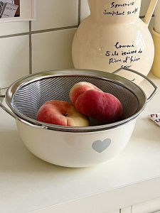 Hộp Đựng Rau Bằng Thép Không Gỉ Hình Trái Tim 304 Lymtics Bồn Rửa Trái Cây Dụng Cụ Nhà Bếp Dụng Cụ Rửa Rau Dụng Cụ Lọc Nước