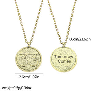 Expedition 33 Clair Obscur Vintage Coin Necklace Pendant Amulet Choker for Women And Men Accessories