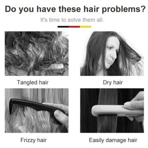 2-In-1 Fast Negative Ion Hair Straightening Comb Electric Professional Electric Heating Hair Brush Comb Lazy Hair Iron Not Hurt Hair