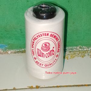 1 gulung) Benang jahit 5000 yard 40/2 / benang jahit warna hitam putih Benang jahit ukuran besar