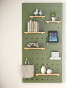 Wall Mounted No-Drill Storage Shelf Real Wood