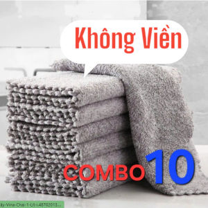 [COMBO 10] Khăn Lau Đa Năng 2 Mặt Vuông Khăn Lau Nhà Bếp Màu Xám Lau Cực Sạch Và Thấm Hút Tốt