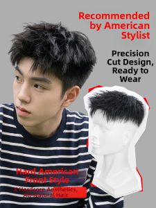 JIANGFASHIJIA | Natural Handsome Mens Wig American Style Short Front Spike