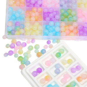 30/50pcs 8mm 10mm thạch đôi đầy màu sắc Acrylic hạt cườm tròn quyến rũ cho làm đồ trang sức phụ kiện Vòng tay bông tai vòng cổ tự làm
