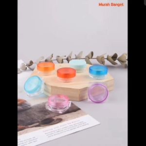 Murah Banget - Tempat Cream Mini Polos / Wadah Cream Pot Jar Cream Bulat & Petak / Pot Jar Cream / Pot Tempat Cream Kosmetik