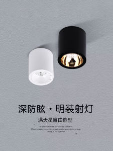 Mini Downlight Ceiling Mounted Living Room High Color Rendering LED Spotlight No Punching Required Absorption Top Light