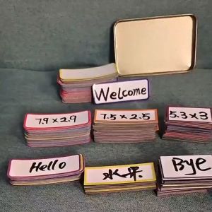 27Pcs 3.15x1.18 Round Corner Whiteboard Magnetic dry erase label Reusable Name Plate Tag Whiteboard Stikcer Colorful