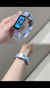 Nylon Braided Strap for Huawei Band 10 9 8 Elastic Magnetic buckle Bracelet woven loop nylon band