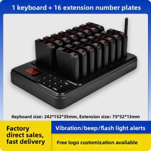 Wireless Call Bell Catel Restaurant Hotel Service Bell Self-service Café Hall Bank Business Queue Call Device Vibration Tag Call