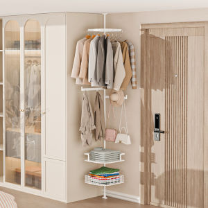 Corner Coat Rack Clothes Rack Floor Bag Hat Corner Bedroom Room Ceiling Clothes Storage Rack