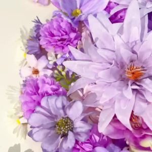 15/50Pcs Purple Artificial Flower Head Silk Artificial Rose Peony Flower Craft Supplies Wedding Party Wreath Home Decoration