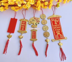 (HCM) Liễn treo trang trí TẾT NHIỀU MẪU - dài (22cm -30cm) - trang trí cây mai cây đào nhà hàng cửa hàng công ty thêm rộn ràng