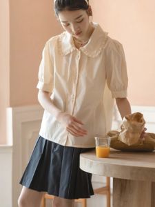 ●ECLAIRE● 02L Kemeja Collar Kelapak Shortsleeves Lengan Pendek Kasual Kerja Casual Mode Korea Modis Import 5520