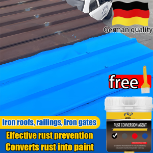grinding-free German Rust converter👍1000g Rust-free Anti Rust Paint for Metal Converts rust into a protective layer to prevent rusting Rust Remover Primer Paint Coating used for iron roofs railings windows doors etc Metal Rust Conversion Agent