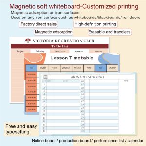 Magnetic whiteboard printing form customization soft whiteboard printing/adsorbed on iron/adsorbed on whiteboard Free layout