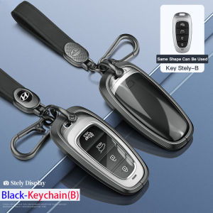 Aluminium Alloy Smart Remote Car Key Fob Case Cover Shell Holder Protector Keychain For Hyundai Solaris i30 Elantra Accent Avante Palisade Sonata Hybrid IONIQ NEXO NX4 Kona Grand