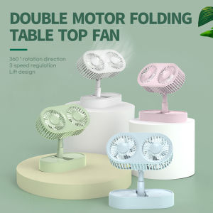 Quạt Mini Dễ Thương Cầm Tay Hai Đầu Gió Mạnh Gấp Ngoài Trời Quạt 3 Tốc Độ USB Có Thể Sạc Lại Có Thể Điều Chỉnh Có Thể Gập Lại Để Bàn Đèn Tiếng Ồn Thấp Có Thể Thu Gọn Mới Quạt Không Ồn