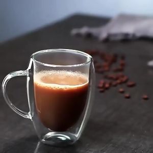 LIVING HOME Cangkir Bening Cangkir Teh Kaca Mug Cangkir Kopi Kaca Dinding Ganda Cangkir Kopi Gelas Espresso Bening