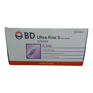 0.3mL (31G) BD Ultra-Fine II Insulin Syringe Short Needle