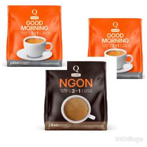 [COMBO 2 BỊCH Good morrning x 1 ngon] Cà Phê sữa Hòa Tan 3 in 1 Trần Quang (24 Gói/Bịch)