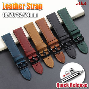 Genuine Leather Watchband 18mm 20mm 22mm 24mm Bracelet for Seiko Vintage Brown Calfskin Band Universal Metal Black Buckle Strap