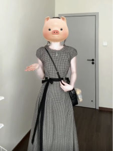 Elegant French Style Cotton Linered Wrap Dress with Bowknot Short Sleeve round Neck A-Line Midi Dress for Women over 18