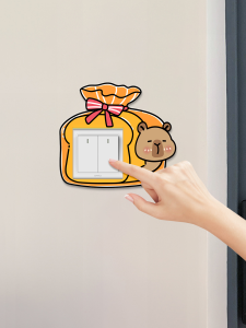 Cute Cartoon Acrylic Switch Panel Cover Protective Decoration Shield Hide Imperfections Home Decor Stickers Shiny Finish