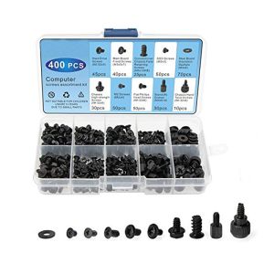 400pcs Mini Computer Screw Bolt Set Black Repair Screw Set with 10 Specifications