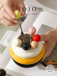 High Aesthetic Ceramic Fruit Fork Set JOJOS L. PD Patrol Cream Style Reusable Stainless Steel 304 Shape Other from Mainland China