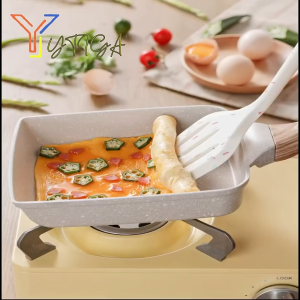 Panci Tamagoyaki Granit Putih penggorengan telur anti lengket omelet Anti lengket 18CM