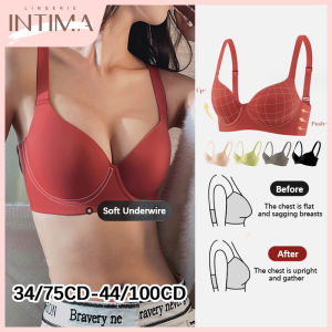 INTIMA Seamless Plus Size Bra for Women Soft Underwire Push up Full Coverage Ultra-thin Anti-sagging Underwear Comfortable Freedom Lingerie