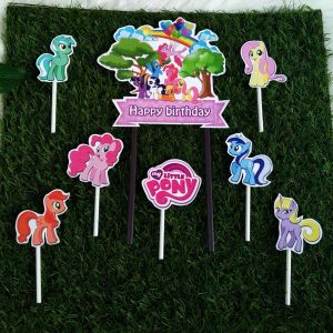 Topper Cake kuda poni karakter happy birthday hiasan kue ulang tahun