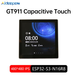Aideepen ESP32 Display Wi-Fi & Bluetooth Development Board LCD TFT Module Capacitive touch screen ESP32-S3 Development Board Arduino LVGL 4.0-inch 480*480 smart display