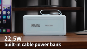 MeeGoo Powerbank 10000mAh Built-in Cable 22.5W Fast Charge Mini Powerbank Portable charger