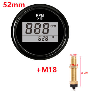 0-9990รอบต่อนาทีดิจิตอล T Achometer จอแสดงผล LCD 52มิลลิเมตรเครื่องยนต์ชั่วโมง Meter G Auge ที่มีแสงไฟสีแดง9-32โวลต์พอดีเรือรถยนต์รถบรรทุกรถจักรยานยนต์
