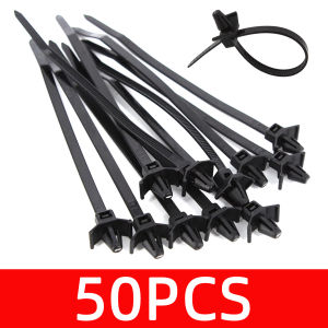 PINMOAP Reusable Push Mount Cable Ties Black Nylon Wire Harness Fasteners Adjustable Zip Ties for Automotive Wiring 10-200PCS