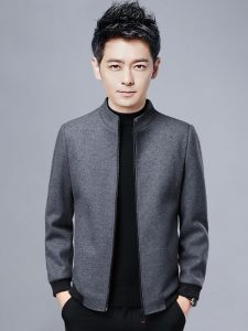 ROMON | Romon Woolen Jacket Mens Casual Stand Collar Coat Autumn Winter New Style Middle-aged Dad Clothes Thick Warm Fashion City