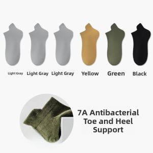 Miiow | Mens Short Socks Pure Cotton Antibacterial Sweat Absorbent Anti-Odor No-Cuff Anti-Ball Brand MiiOW Summer Regular Thickness