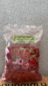 RED COLOURED PICKLED SOUR FRUIT 2KG