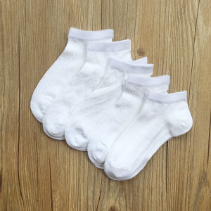 Summer Girls Small White Socks All Cotton Socks Thin Breathable Mesh Stockings Low-Top Ankle Socks White Socks Female Fresh