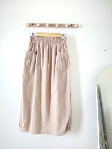 Rok Wanita A line Bahan Linen Premium - Nela Skirt - Skirt Wanita Kekinian