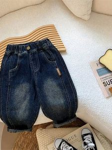 New Style Boys Jeans Casual Autumn Spring Soft Washed Outfit for Kids Small Childrens Sport Yoga Fitness Fans Supplies