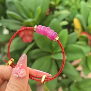 Vòng cáp ngũ điếu Cẩm Thạch Hồng Tím không kén mệnh - Phong Thủy TUDO