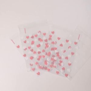 Bộ 50 Túi OPP Hình Trái Tim Tự Dính Bao Bì Nhựa Dễ Thương Cho Đồ Trang Sức Làm Bánh Kẹo Tự Làm - Đồ Dùng Tiệc Sinh Nhật Đám Cưới