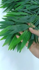 Daun Bambu Kain 1 Lusin / plastik / dekoran / artifcial / dekorasi pelaminan / Kain/ hiasan