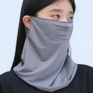 Sunshade Veil Female Summer Driving Neck Mask Cycling Sunscreen Veil Ear Hanging Easiest for Match Ice Silk Scarf for Men and Women