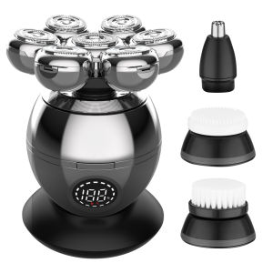 Hatteker | 3-In-1 Electric Head Shaver for Bald Men 7 Blades Floating Razor Hair Trimmer USB Recharge LED Display Beard Shavers Waterproof