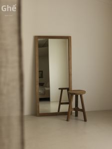 NONG HOME | Retro & Wabi-Sabi Style Solid Wood Full-length Floor Mirror for Bedroom