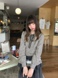 NIHAOKANONG | Áo Blouse In Hình Cung Đạo Cho Phụ Nữ Mùa Xuân/Thu Form Rộng